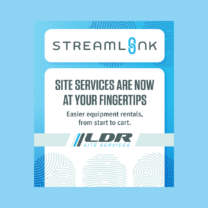 Streamlink blog header promoting LDR’s online ordering portal with text reading ‘Site services at your fingertips.