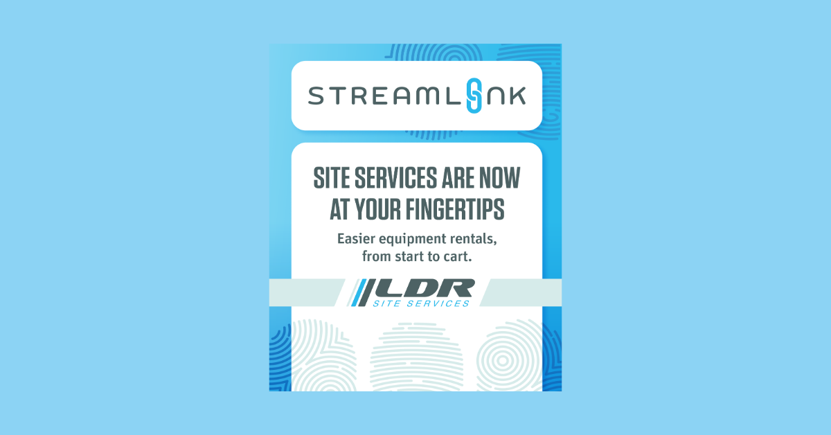 Streamlink blog header promoting LDR's online ordering portal with text reading 'Site services at your fingertips.'
