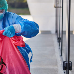 Cleaner controls disposal of hazardous waste in clinic during coronavirus pandemic