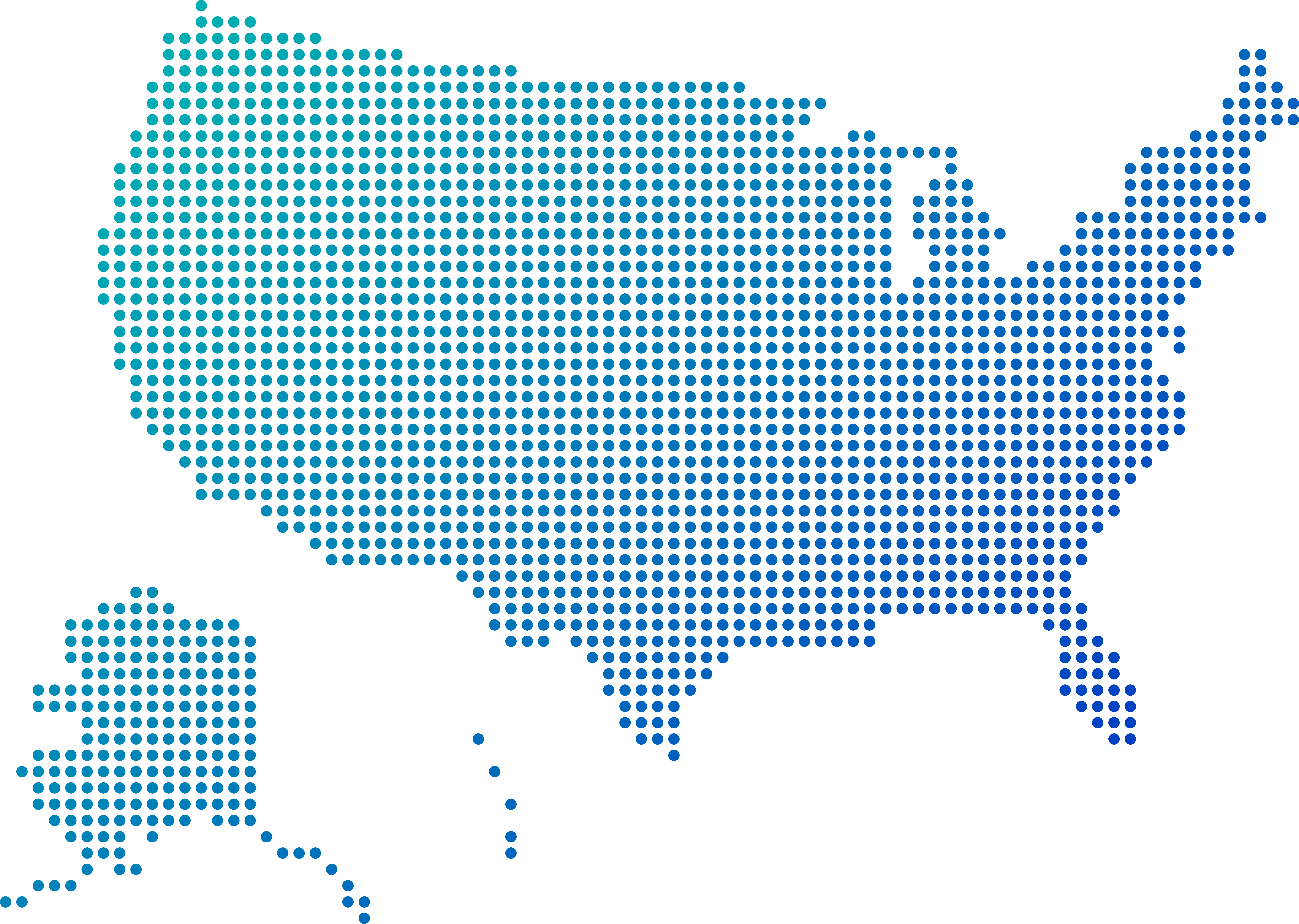Stylized US Map in dots.