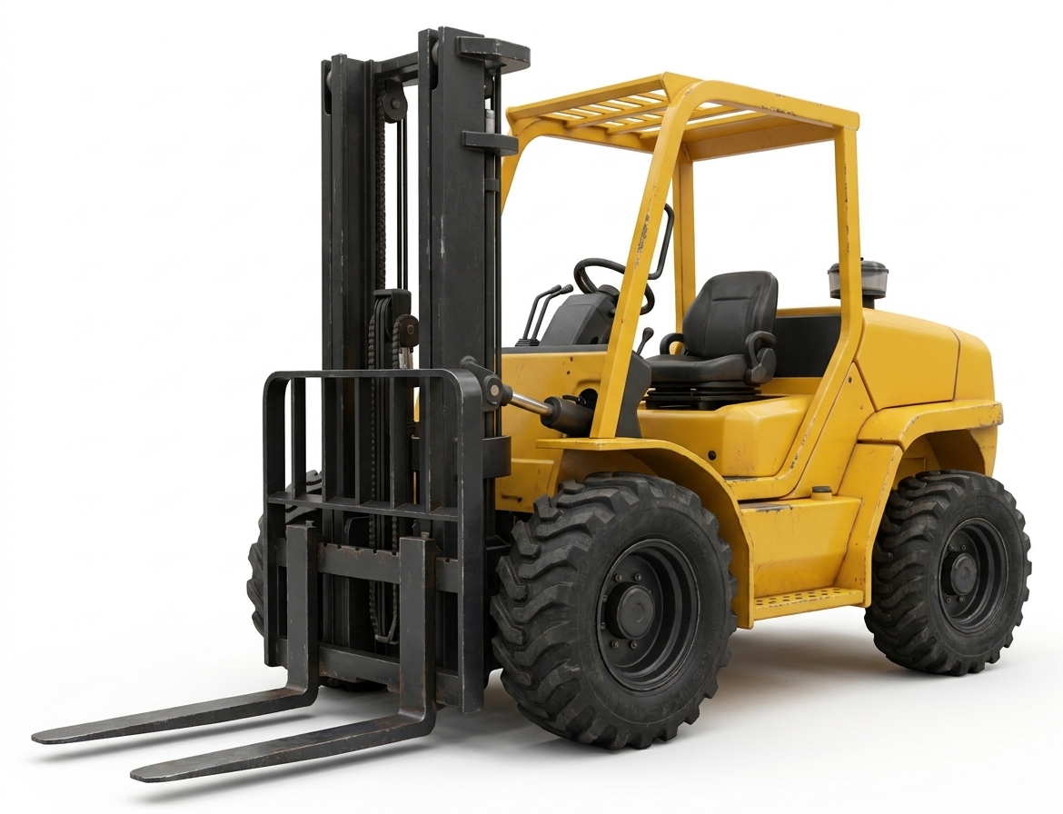 A warehouse forklift