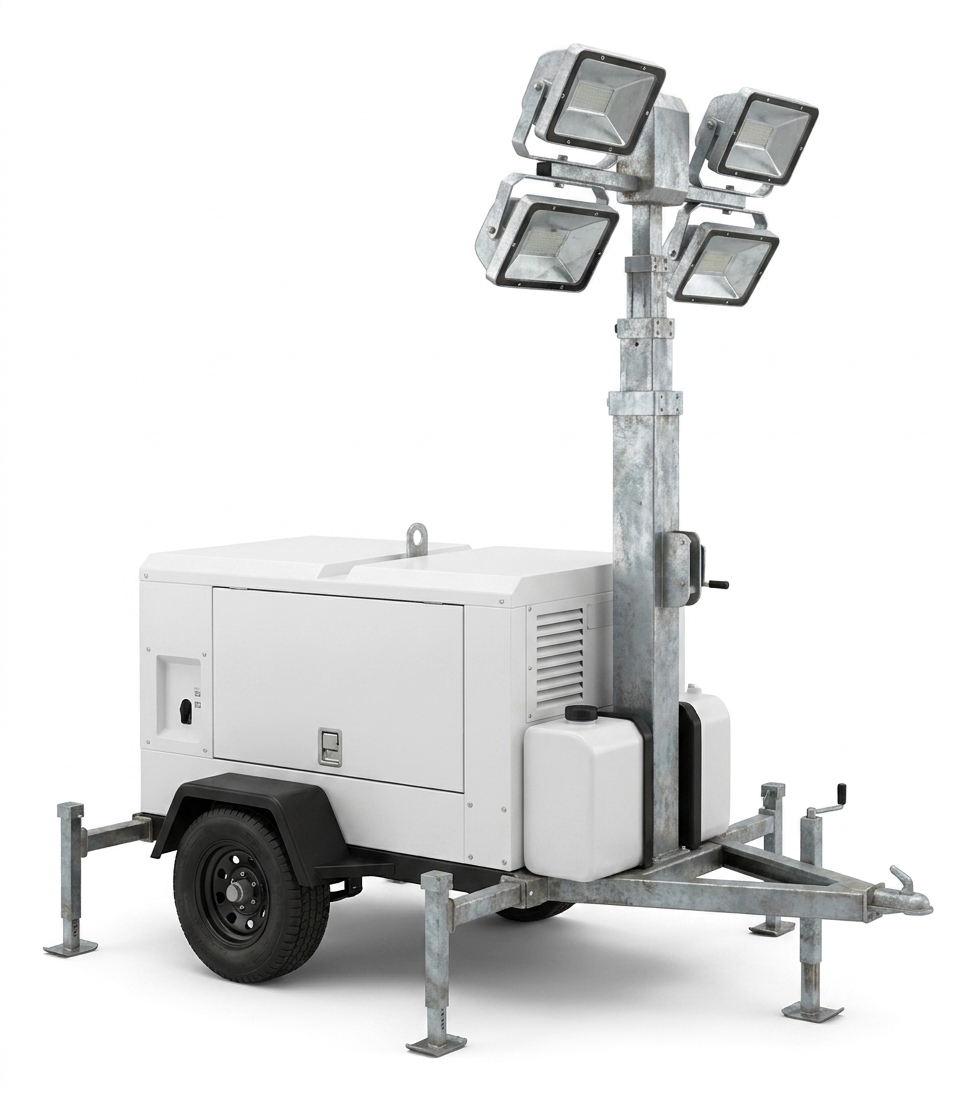 Trailer-mounted light tower