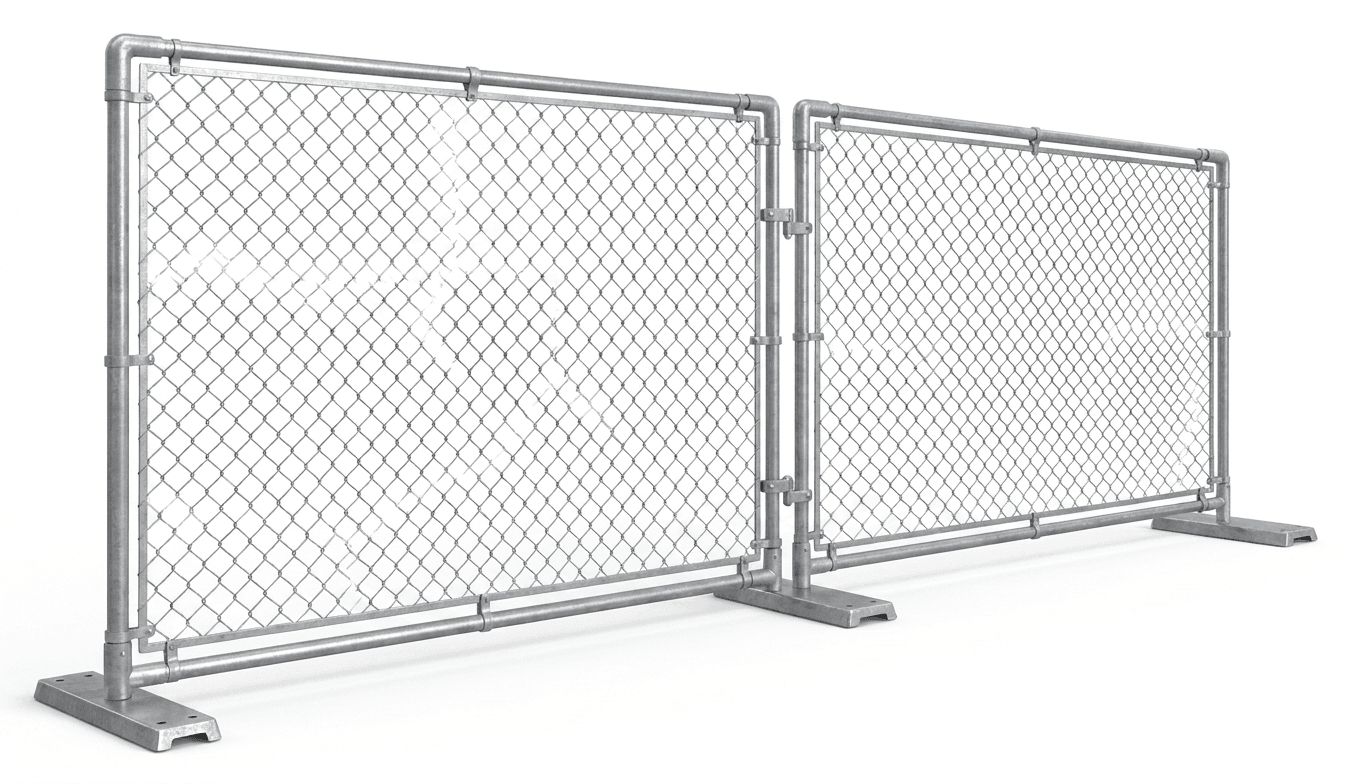 Temporary chain-link fence panels