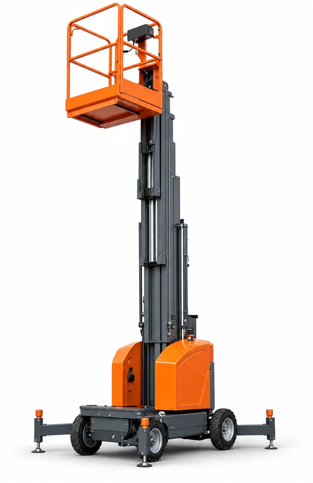 A compact vertical mast lift