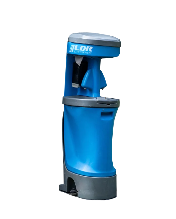 Two-station foot-pump handwash station