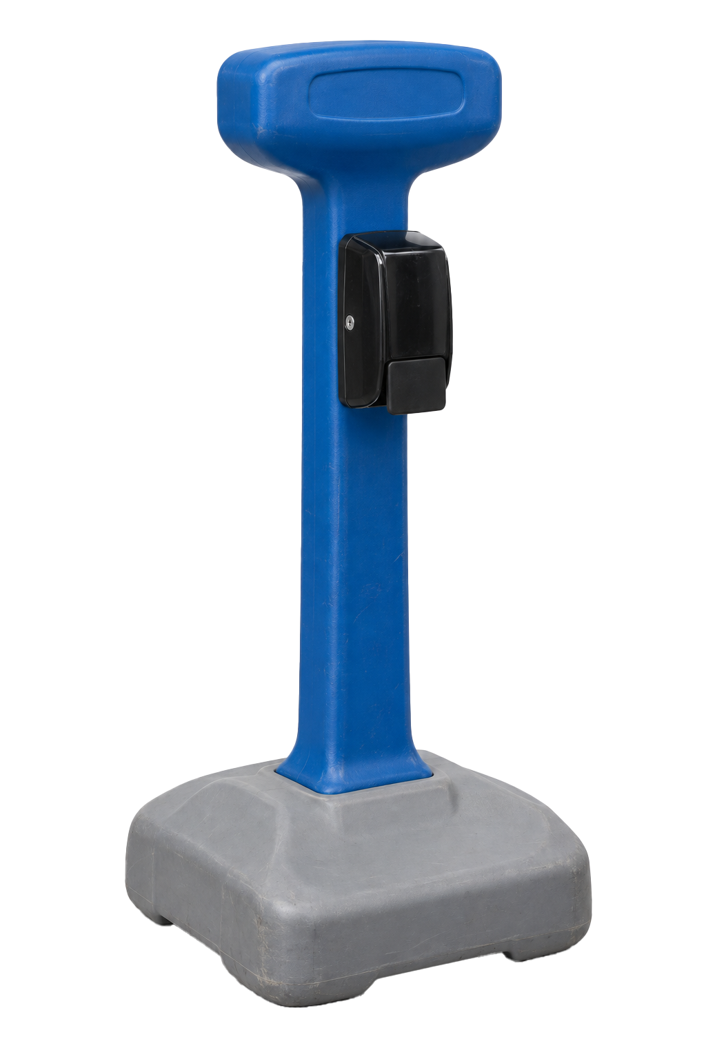 A slim freestanding hand-sanitizer dispenser stand