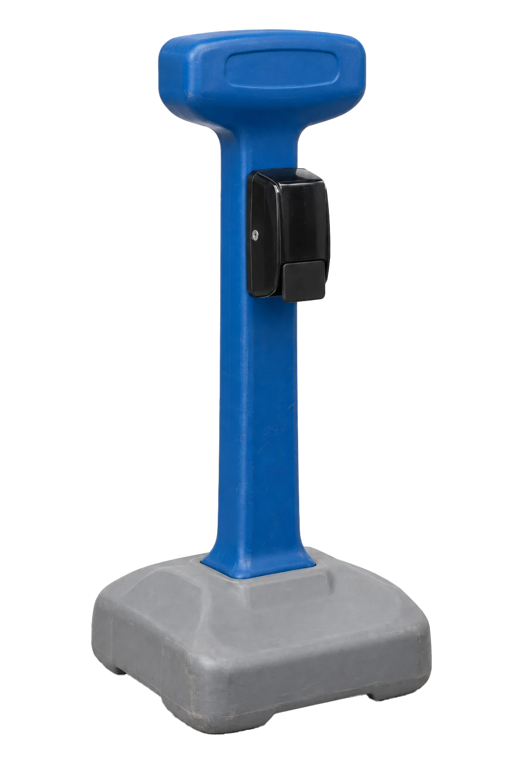 A slim freestanding hand-sanitizer dispenser stand